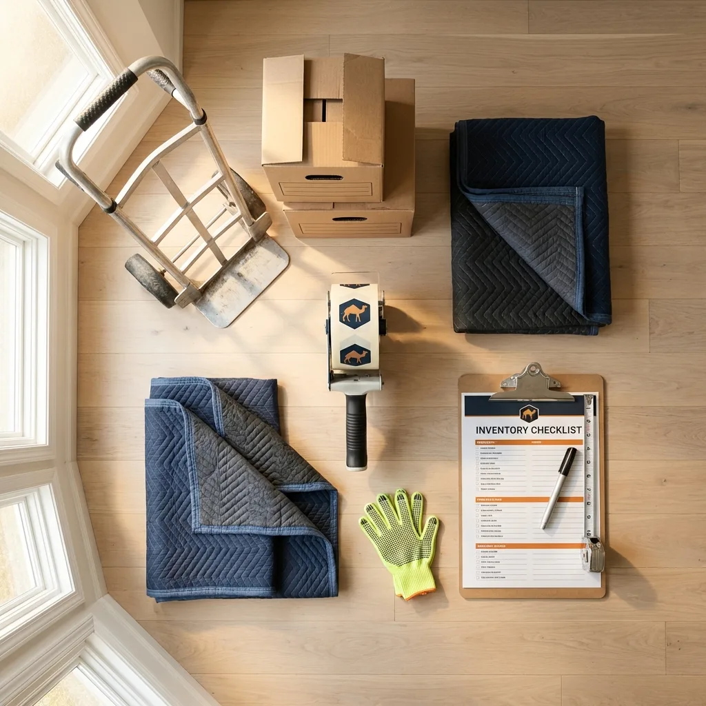 Professional moving supplies and packing materials layout for Bartlesville residential relocations